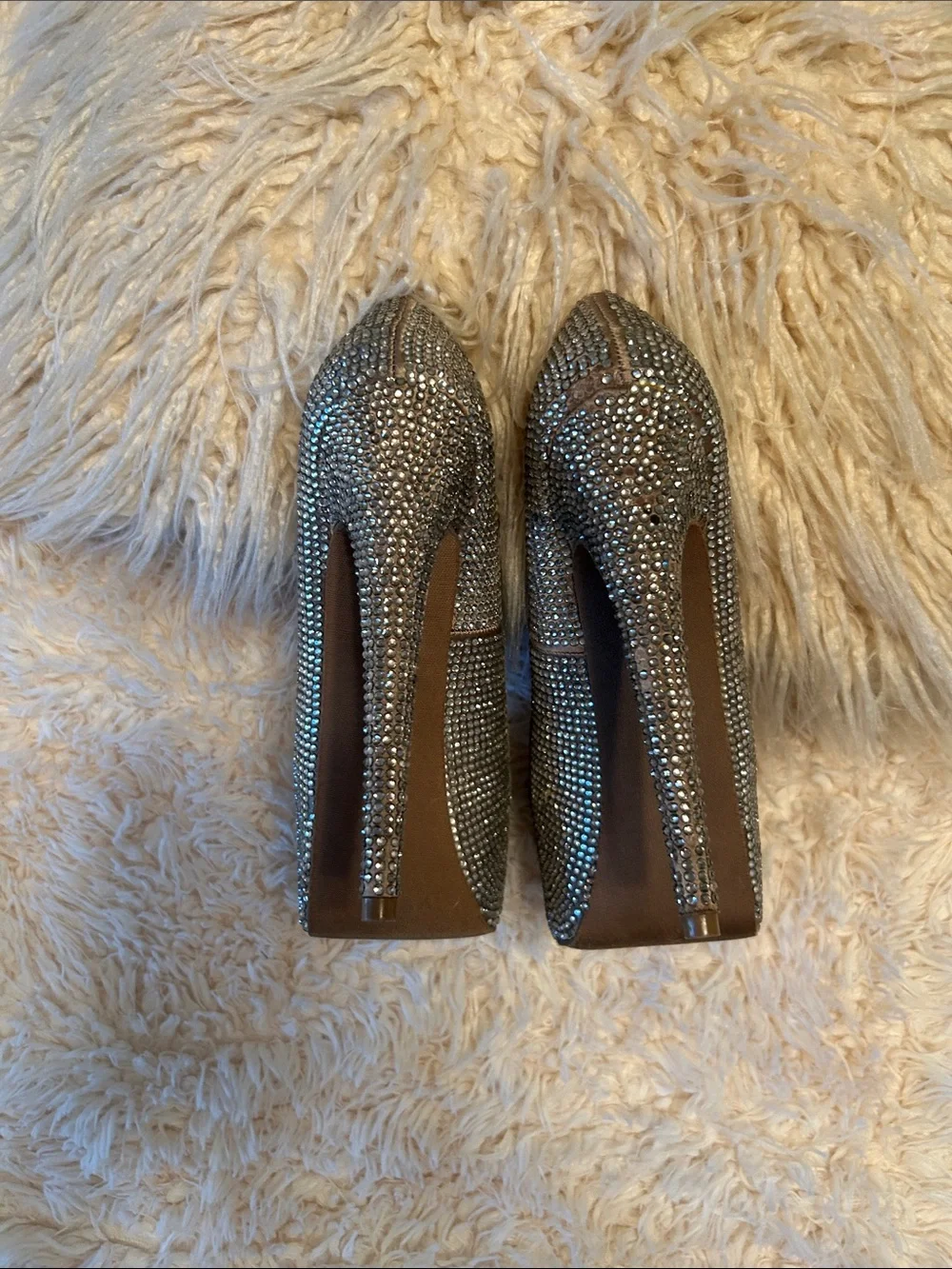 Steve Madden Silver Crystal-Studded Pointed-Toe Heels